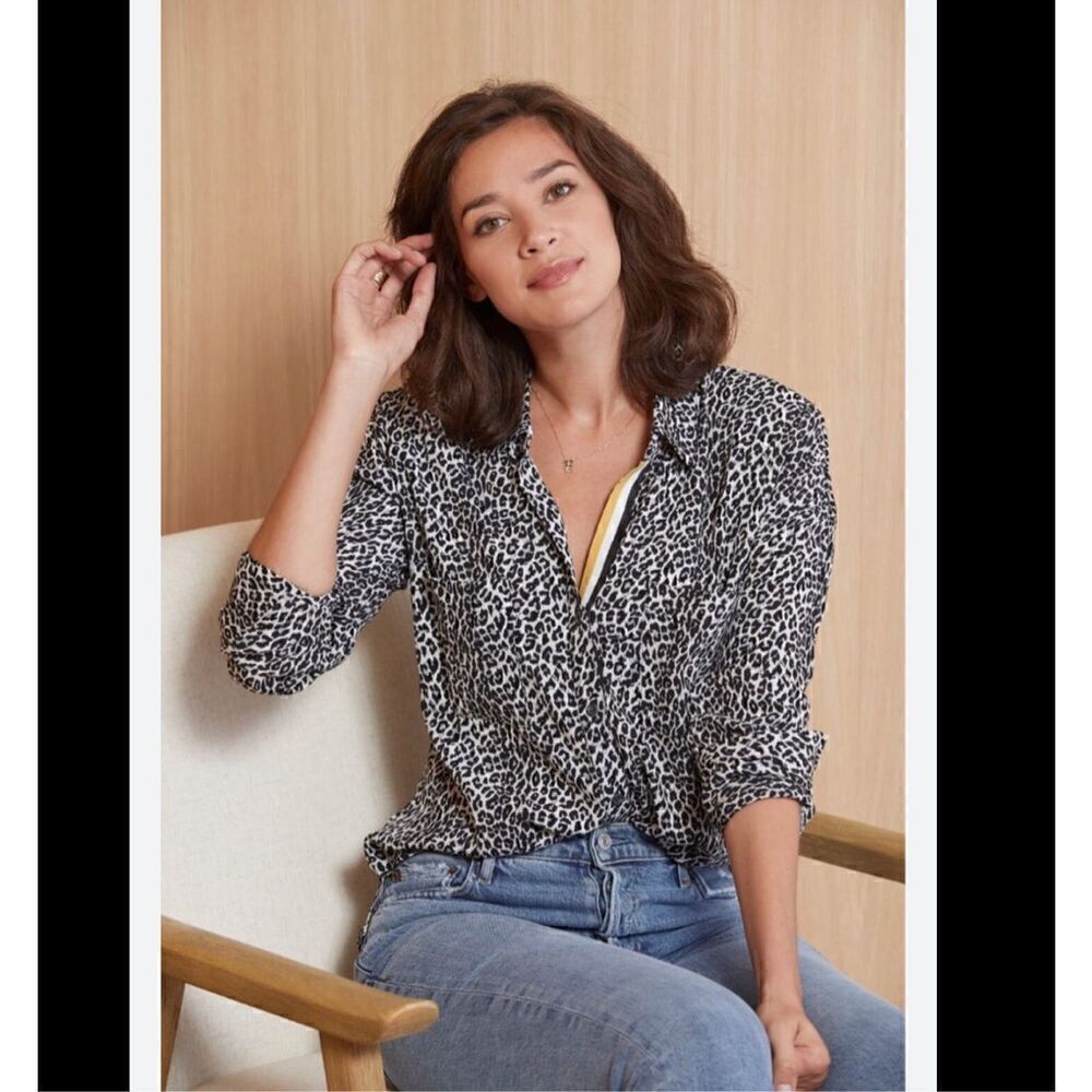 Peyton Jensen Evereve House Brand Leopard Button Up, S